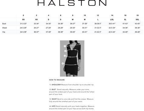 halston heritage|halston heritage size chart.